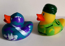 2 Rubber Ducks 2"  MILITARY  CAMOUFLAGE  Jeep Ducking