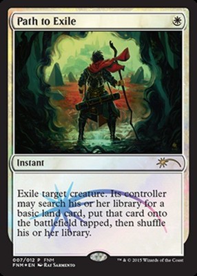 Slightly Played, English - 1 x MTG Path to Exile - Foil FNM 2015 Promotional