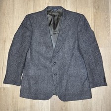 Vintage Harris Tweed Suit Jacket Blazer Mens 44 Kuppenheimer Scottish Wool USA