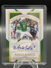 2025 Panini National Treasures Marcus Mariota 07/10 Gold Auto Card Oregon Ducks