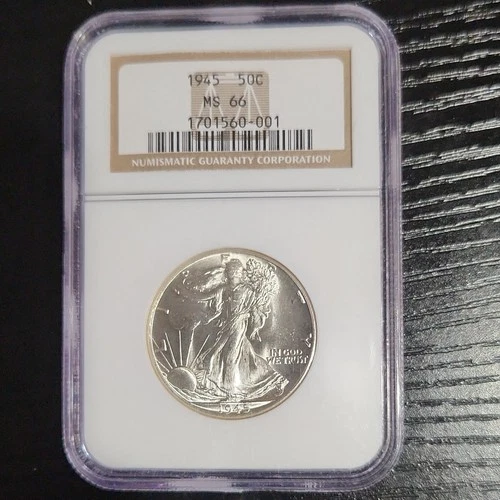 1945 Liberty Walking Half Dollar MS 66 NGC Silver Uncirculated