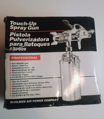 #ad Devilbiss Touch Up Spray Gun ASP009 Siphon Feed Cup Gun 4.5 SCFM@40psi $90.00