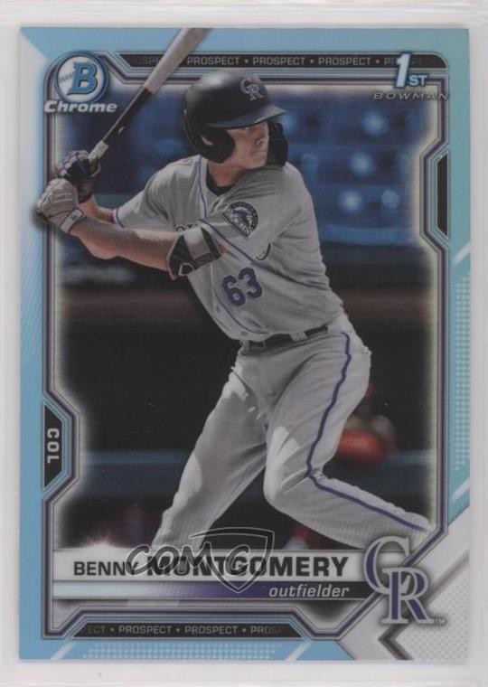 2021 Bowman Draft Chrome Sky Blue Refractor Benny Montgomery #BDC-84 0v4e