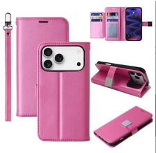 Extra Card Holder Magnetic Wallet case for iPhone 17 Pro, Free Temper Glass