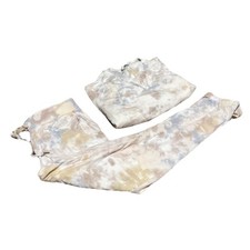 Young Fabulous And Broke Sweatshirt Sweatpant Set Tie Dye Size Large White Brown