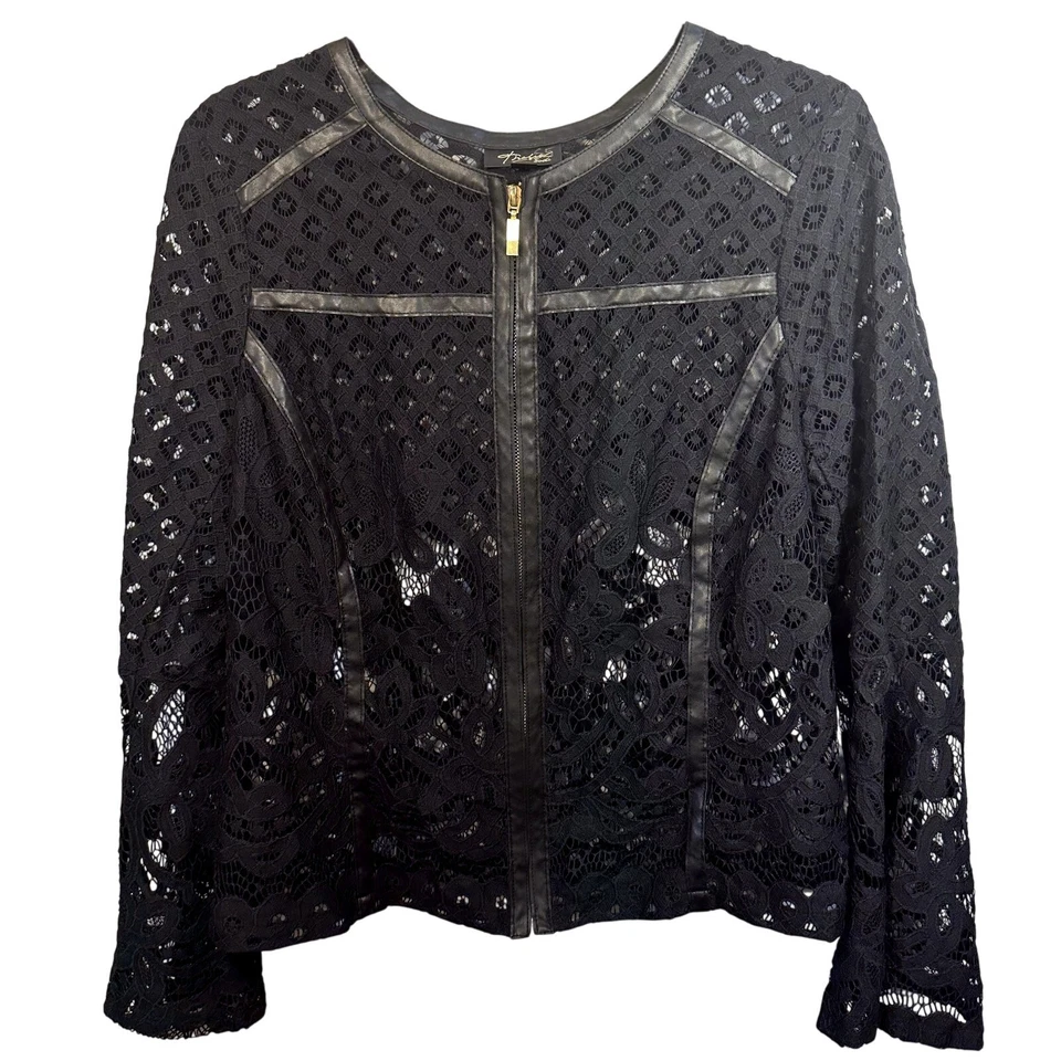 Thalia Sodi цветочный кружева чистый кардиган женщин L кокетка темно романтический шик - Изображение 3 из 4