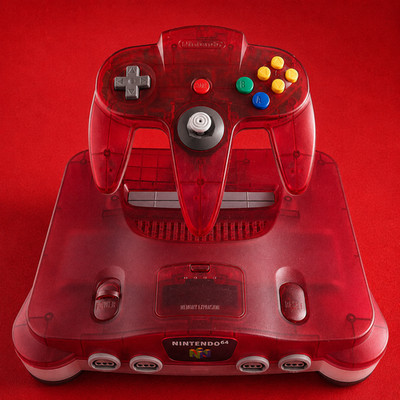 Official Nintendo 64 Watermelon Red Console system N64 Controller Adapter Cables