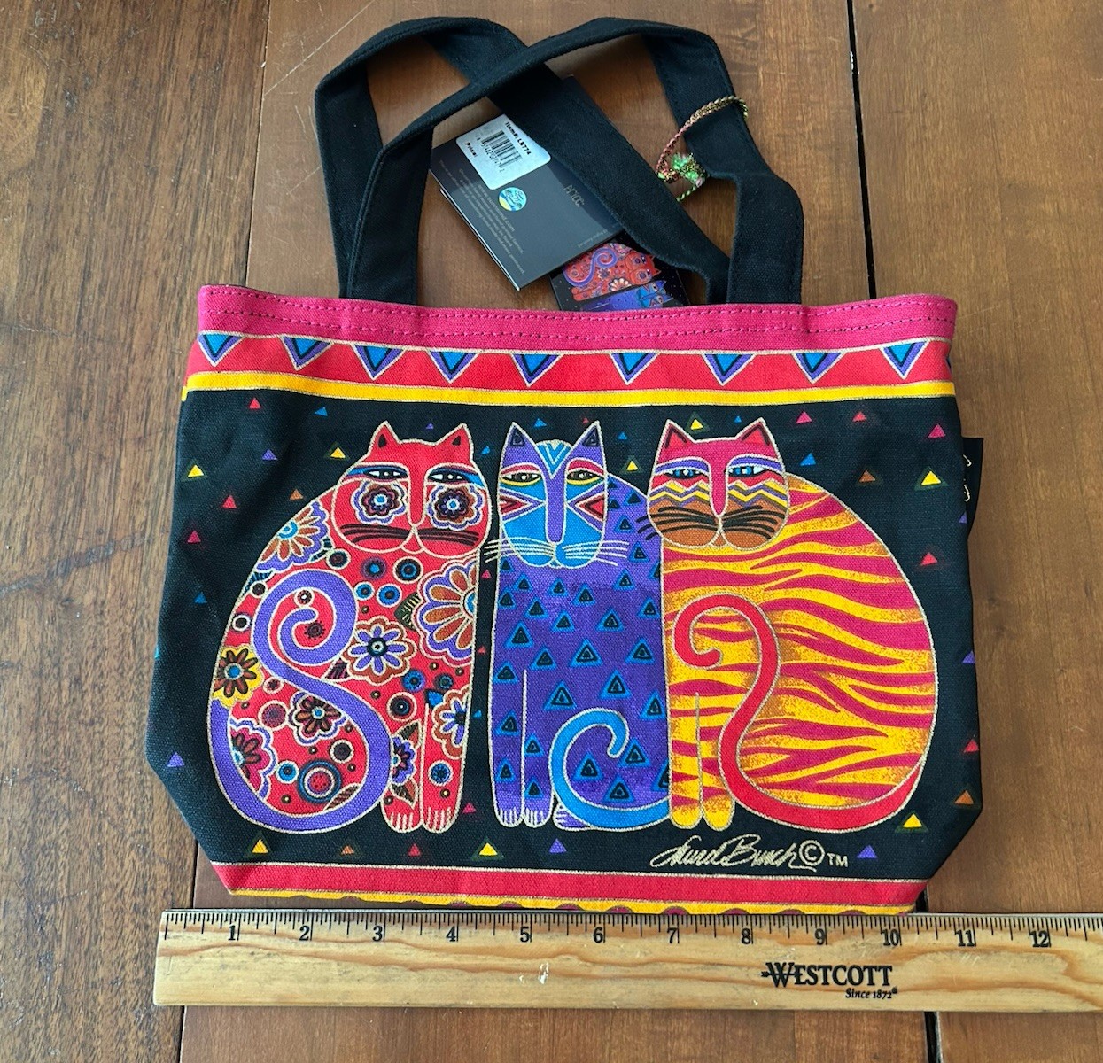 Laurel Burch Bag Purse Handbag Cat Feline Friends Mini Square Tote NWT/FOB 11”