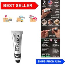 Clear Drying Mustache Beard Wax - Lemon Scented, Strong Hold Formula