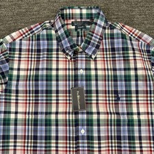 Vintage Polo Ralph Lauren Shirt Men XL Custom Fit Plaid Long Sleeve Button Down