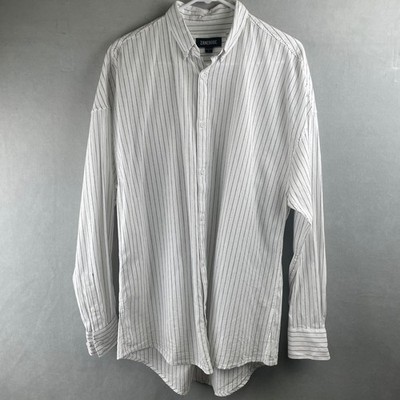 Zanerobe Pinstripe Button Down Shirt L/S Drop Shoulder White Black Mens Size M