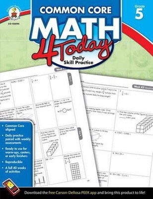 Common Core Math 4 Today, Grade 5: Daily Skill Practice Volume 8 by Erin McCarth