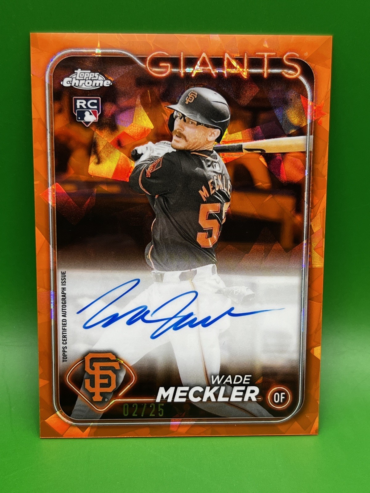 2024 Topps Chrome Sapphire Auto RC Wade Meckler Orange /25