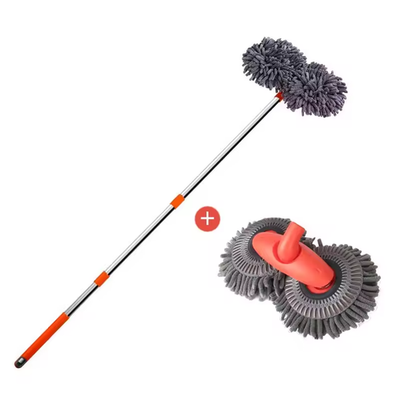 #ad Car Wash Mop Double Brush Head 360° Rotation Telescopic Mop Roof Window Clean $21.99