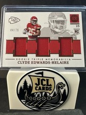 2020 Panini Encased - Rookie Triple Mem Clyde Edwards-Helaire #RT-21 Red /75