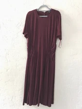 Universal Standard Devi Liquid Jersey Dress Black Cherry Maroon Sz M NWT Midi