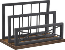 Desktop Mail Organizer, Desk Mail Organizer with 2-Slot Matte Black Metal Deskto