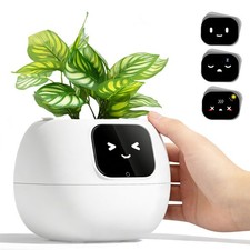 Smart Flower Pot, Smart Pet Planter Robot Guidance on Plant Care with Emotico...