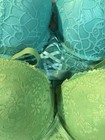 KISS & TELL Womens Plus Green/Blue 42C Push Up Lace Underwire Bra Set  — photo 3