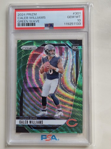 2024 Panini Prizm Caleb Williams Green Wave Rookie RC #301 Bears PSA 10 GEM MINT