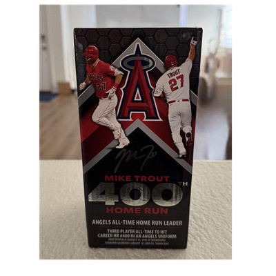 Nitto Mike Trout 400th Home Run Angels Baseball Bobblehead