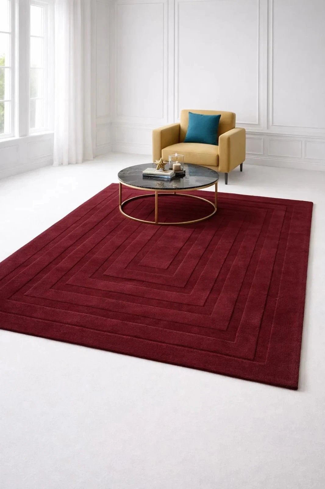 Moss Hand-Tufted Wool Area Rug Nordic Round Knots Handmade 8x10 |8x9