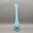 Fenton Glass Blue Opalescent Hobnail 11" Bud Vase