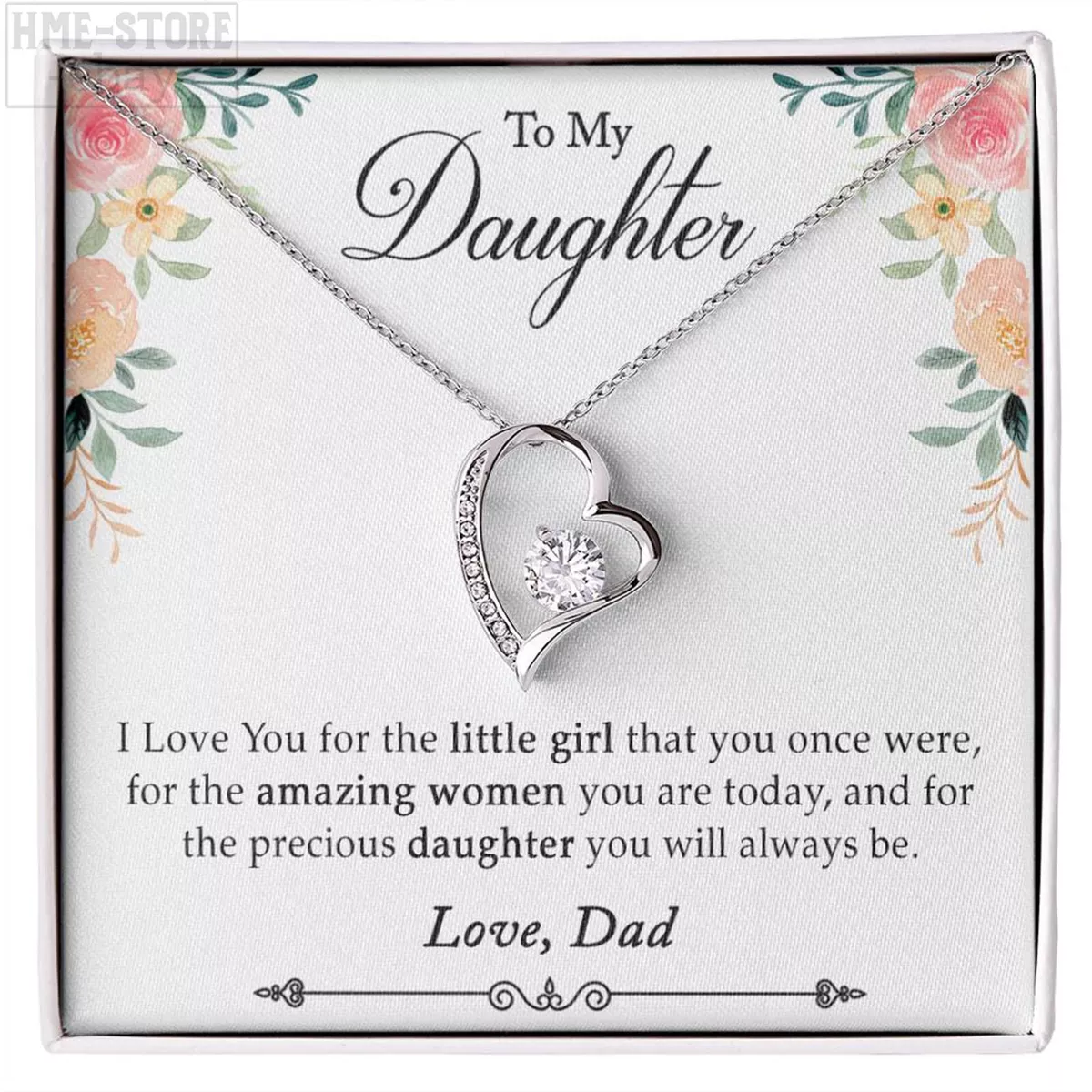 Gift for Daughter Necklace From Dad Forever Love You Father