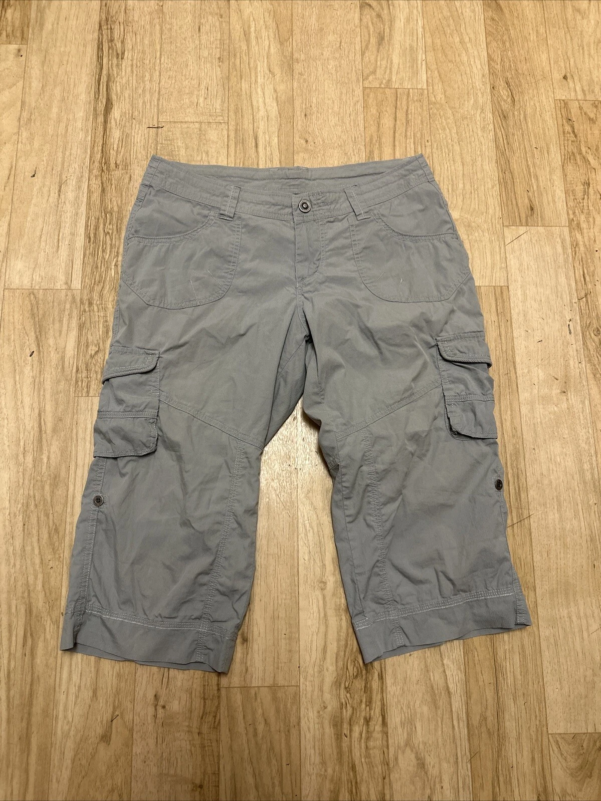 Kuhl Shorts Womens Gray Capri Pants Roll Up Kontra Hiking Outdoors Gorpcore Sz 8