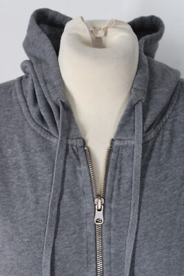 Theory XL Gray Cotton Blend Logo Full Zip Hoodie Sweatshirt Jacket