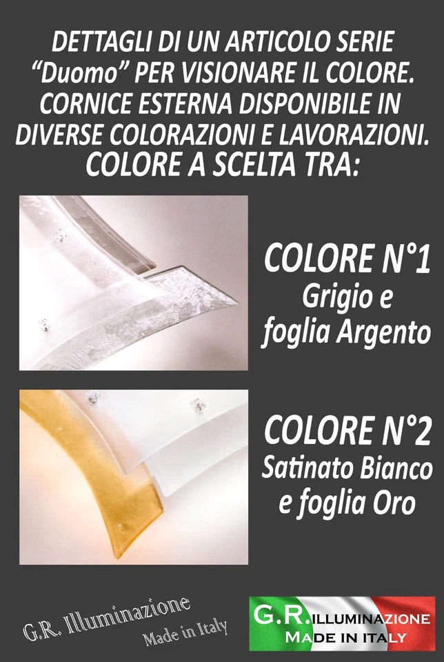 PLAFONIERA MODERNA A LED 4 LUCI LAMPADA DA SOFFITTO IN VETRO BAGNO SALOTTO Duomo - Immagine 2 di 4