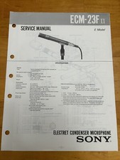 Sony ECM-23F II Electret Condenser Microphone Service Manual Original OEM