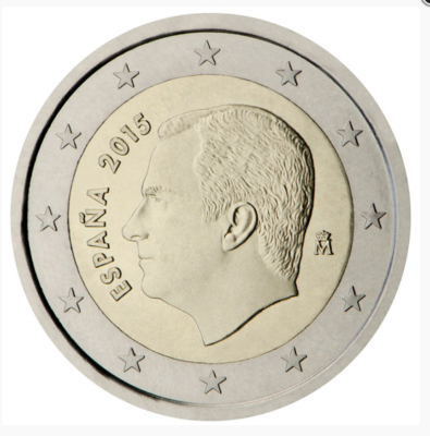 #ad Spain coin 2€ euro 2015 UNC New King Filipe Felipe VI Philip 1st 1 2 GBP 5.95