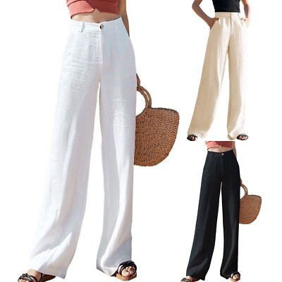 Summer Women Loose Cotton Linen High Waist Pants 3525 Summer Women Loose Cotton Linen High Waist Pants 3525