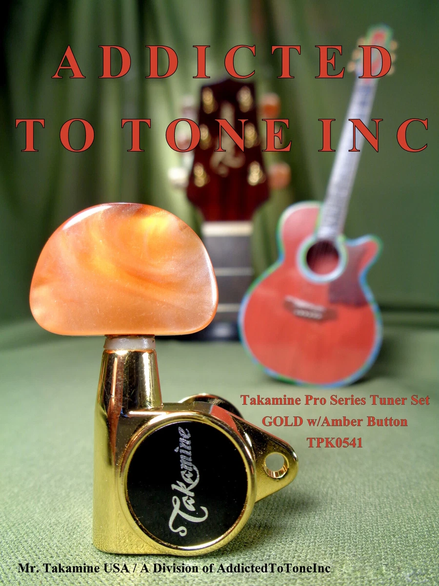 Takamine Pro Series Tuner Set of 6 Gold w Amber Button OEM Part TPK0541