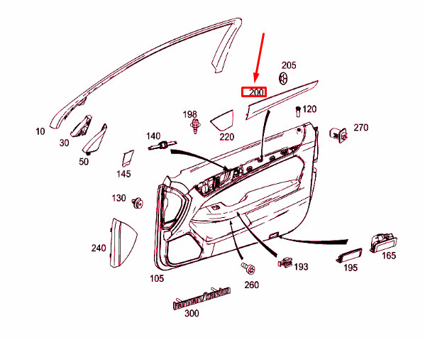 NEU MERCEDES-BENZ C C204 VORNE RECHTS TÜRVERKLEIDUNG MOLDING  