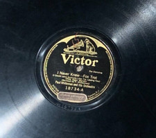 PAUL WHITEMAN BYRON MAUZY SF MUSIC RETAILER 78 RPM VICTOR BAT WING RECORD A4