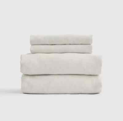 Quince Queen European Linen Sand Full Sheet Set