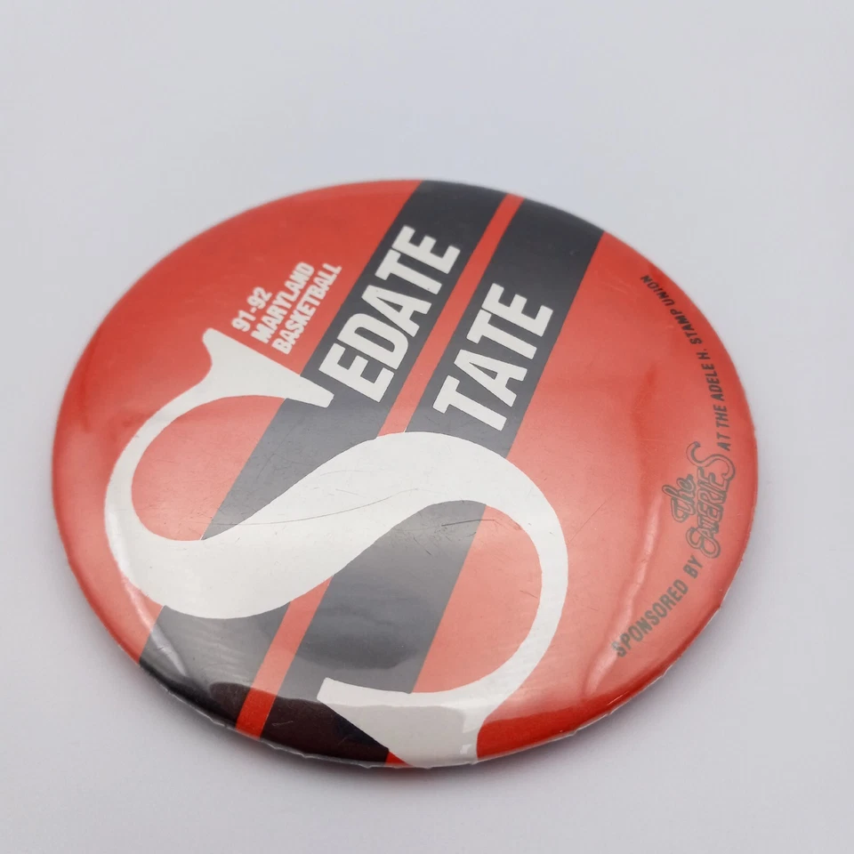 Vintage University Of Maryland Terrapins Basketball Pinback Button Sedate State - Image 3 of 4