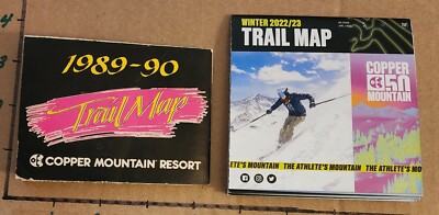 1989/90 COPPER MT SKI RESORT TRAIL MAP & A 22/23 TM TOO  VG - MINT CONDITION.