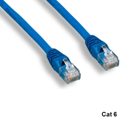 KNTK Blue 50' Cat6 UTP Ethernet Cable 24AWG 550MHz RJ45 Patch Panel Networking