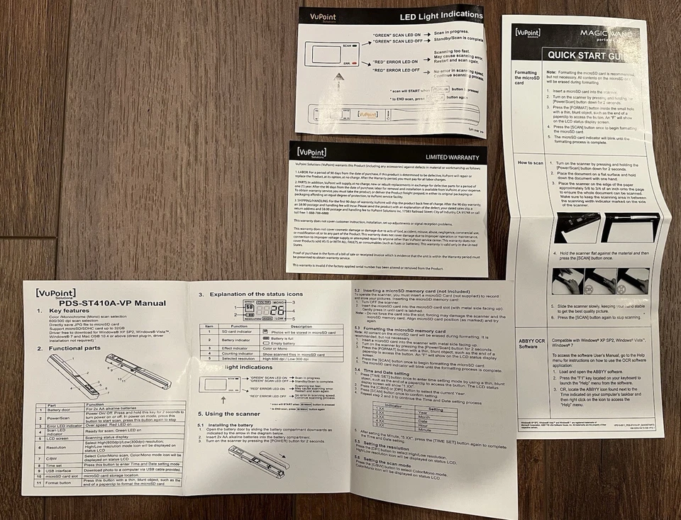 VuPoint Solutions Mod. PDSC-IW410-VP Handheld Scanner “Magic Wand” New In Box - Image 2 of 3
