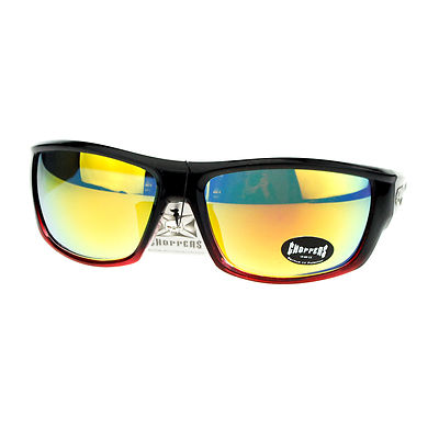 Choppers Sunglasses Men's Biker Fashion Wrap Around Rectangular UV400