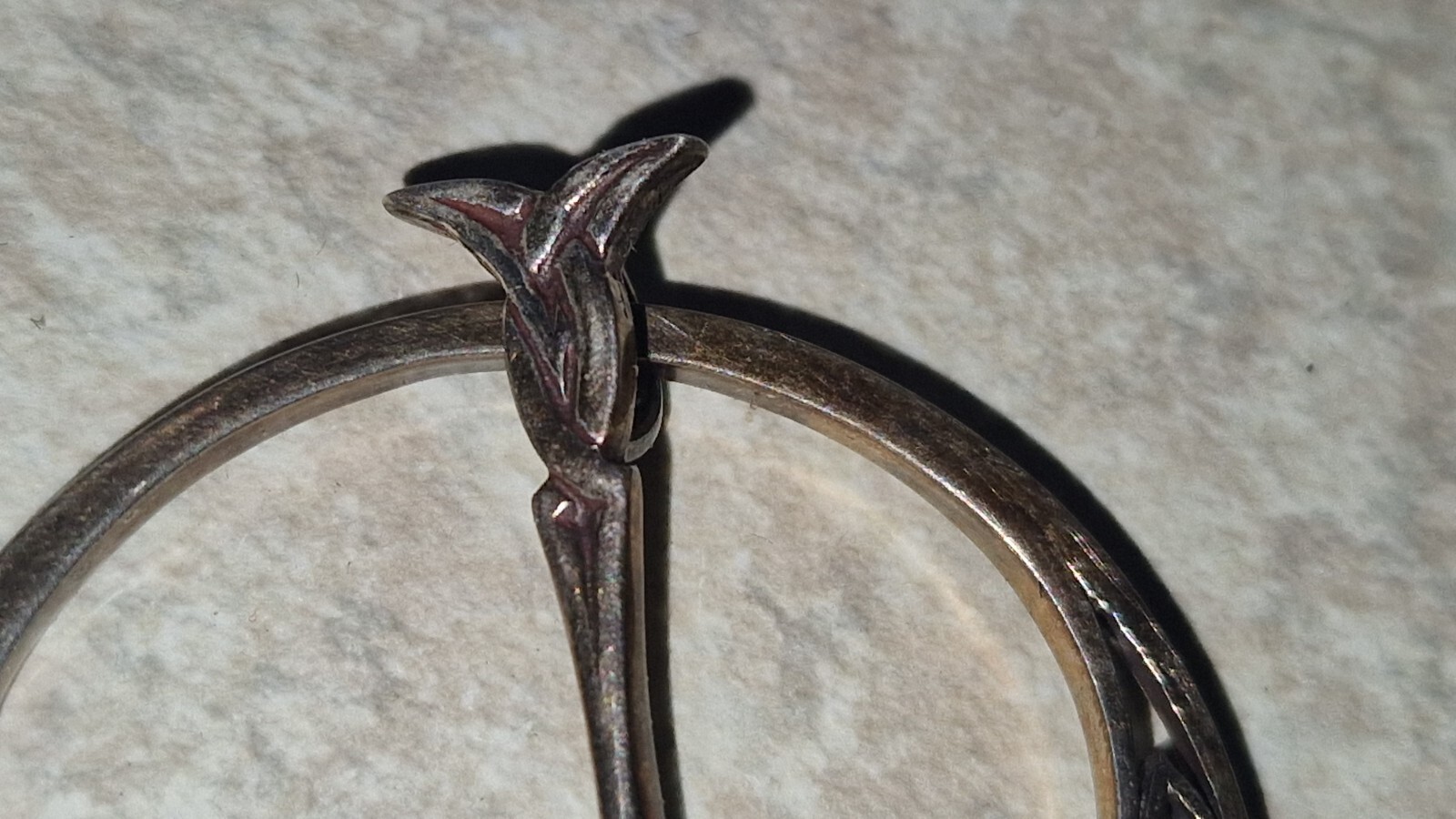 VINTAGE SOLID SILVER CELTIC DRAGON SCOTTISH CLOCK… - image 3