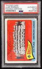 Albie Pearson Los Angeles Angels Signed 1964 Topps Card #293 PSA Authenticated