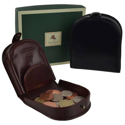 Klassisches Münztablett aus Leder mit Register für Herren von Visconti; Monza Collection Geschenkbox