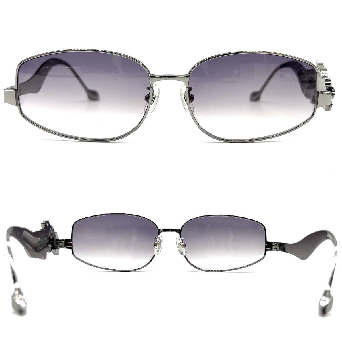 Jean Paul GAULTIER Vintage Silver Dragon Sunglaasses w/ Hard