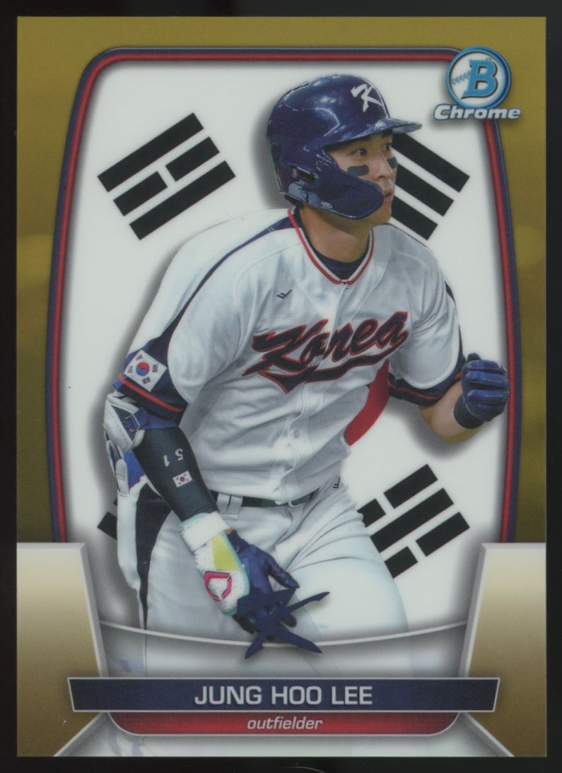 2023 Bowman Chrome WBC Flag Gold Refractor Jung-Hoo Lee 22/50 Korea #WBC-56