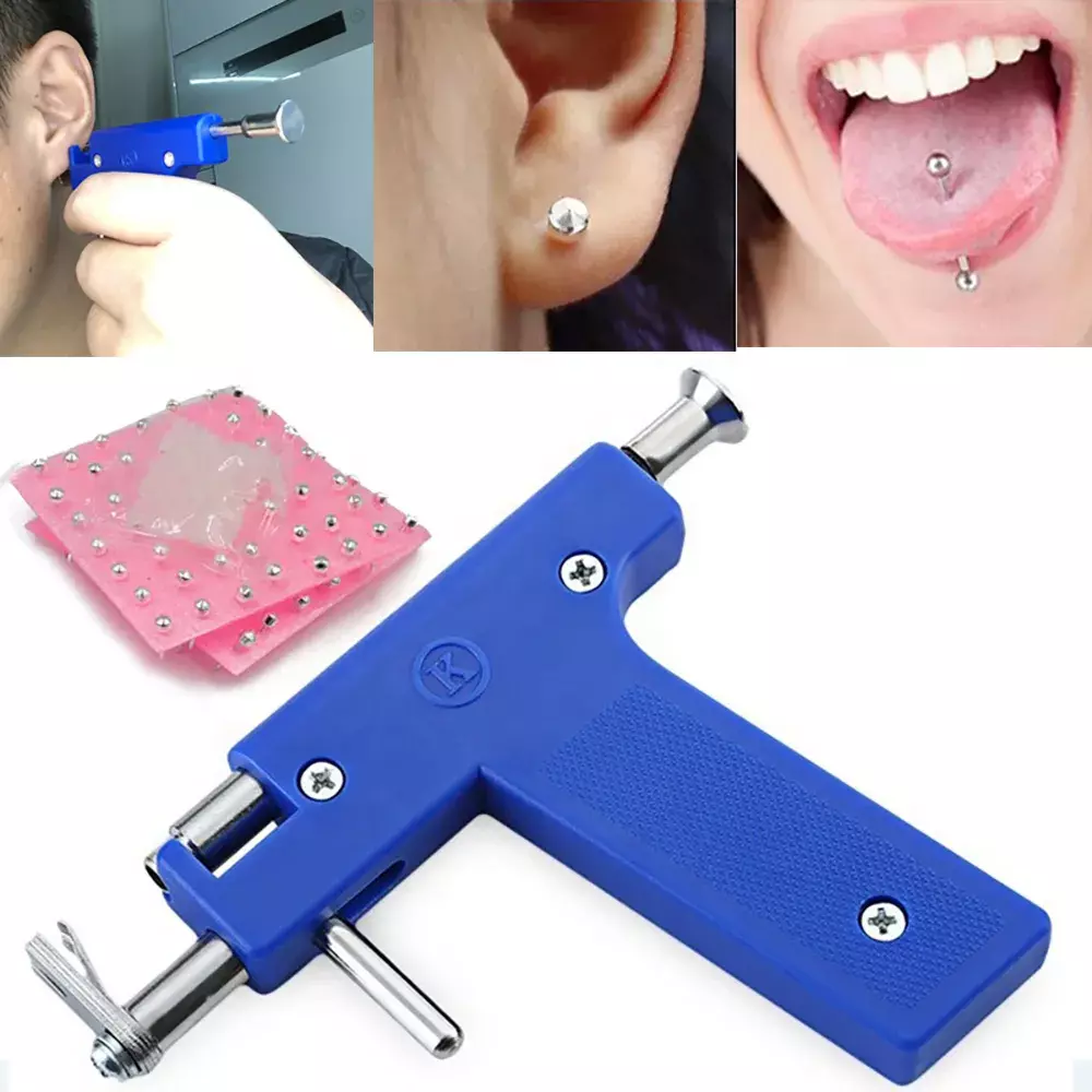 Ear Piercing Kit, Professional Stainless Steel Nose Navel Piercing Gun Body  Piercing Tool Kit With 98 Pcs Ear Studs