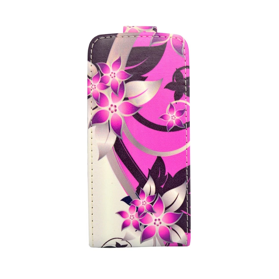 CASE FOR APPLE IPHONE 5C PINK CREAM FLOWER PU LEATHER FLIP POUCH PHONE COVER - Image 4 of 4